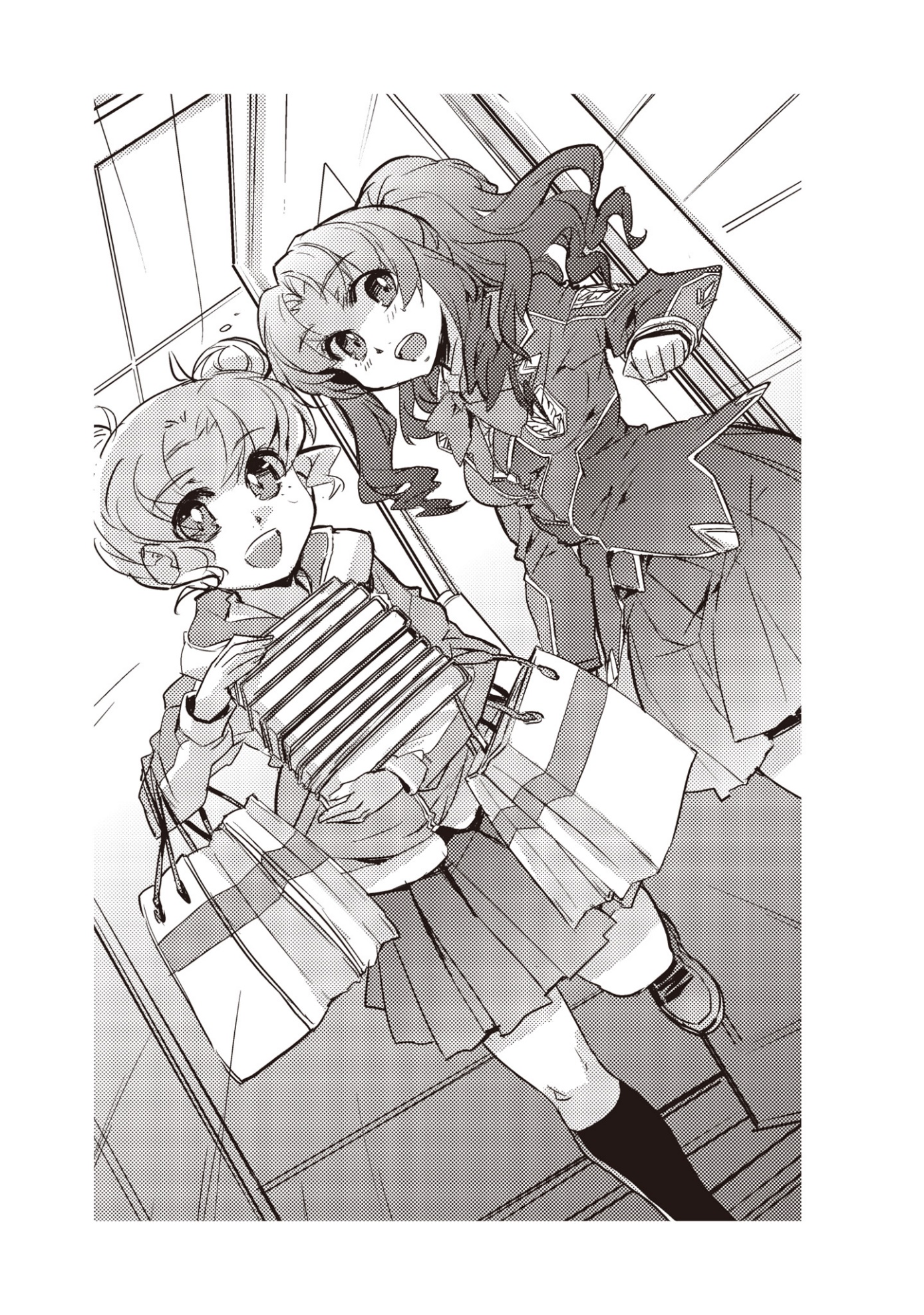 A cartoon of two girls Description automatically generated