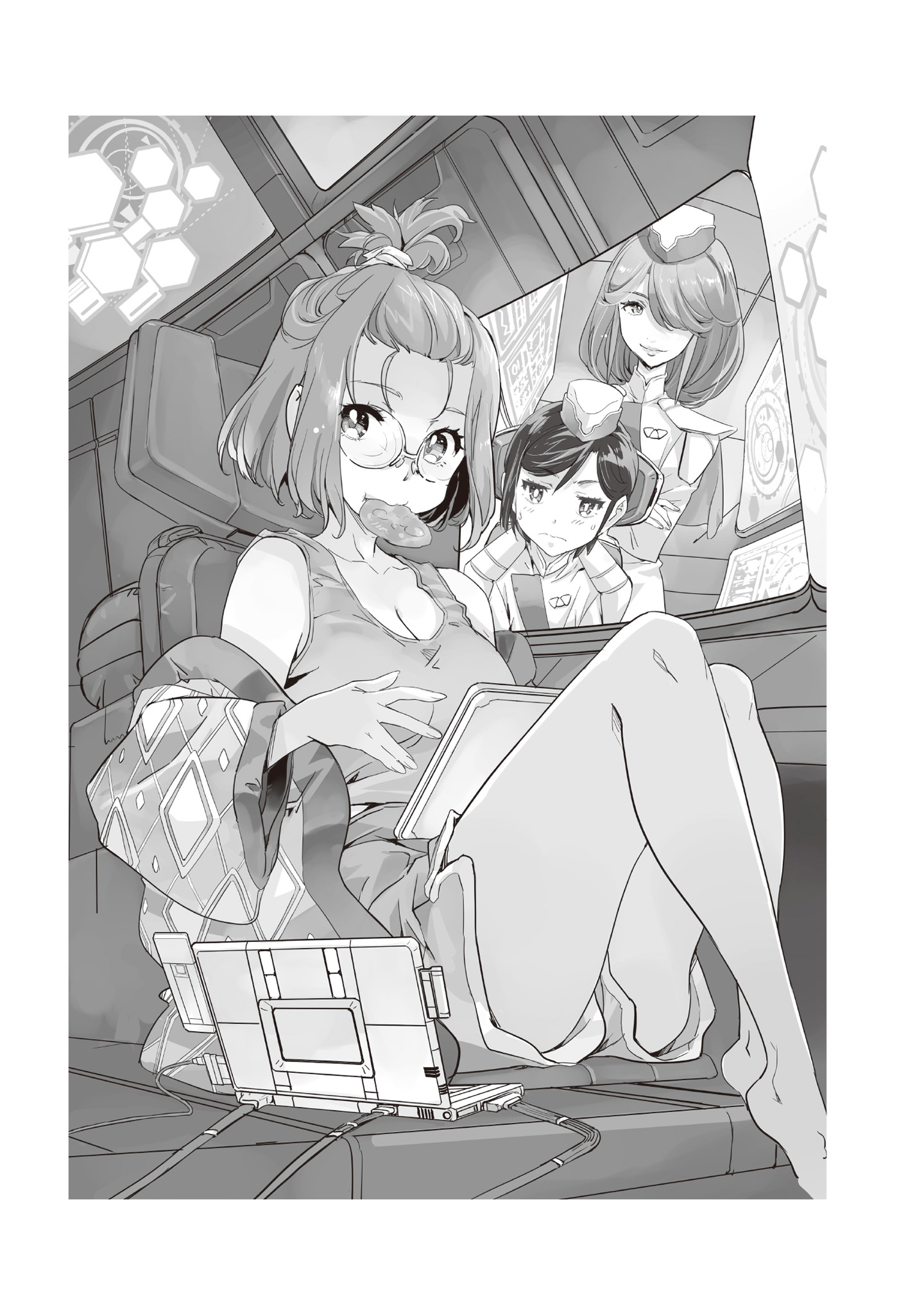 A cartoon of a person sitting in a plane Description automatically generated
